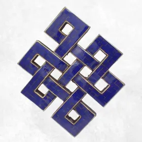 Décoration murale Noeud sans fin en Lapis lazuli - Décoration tibétaine