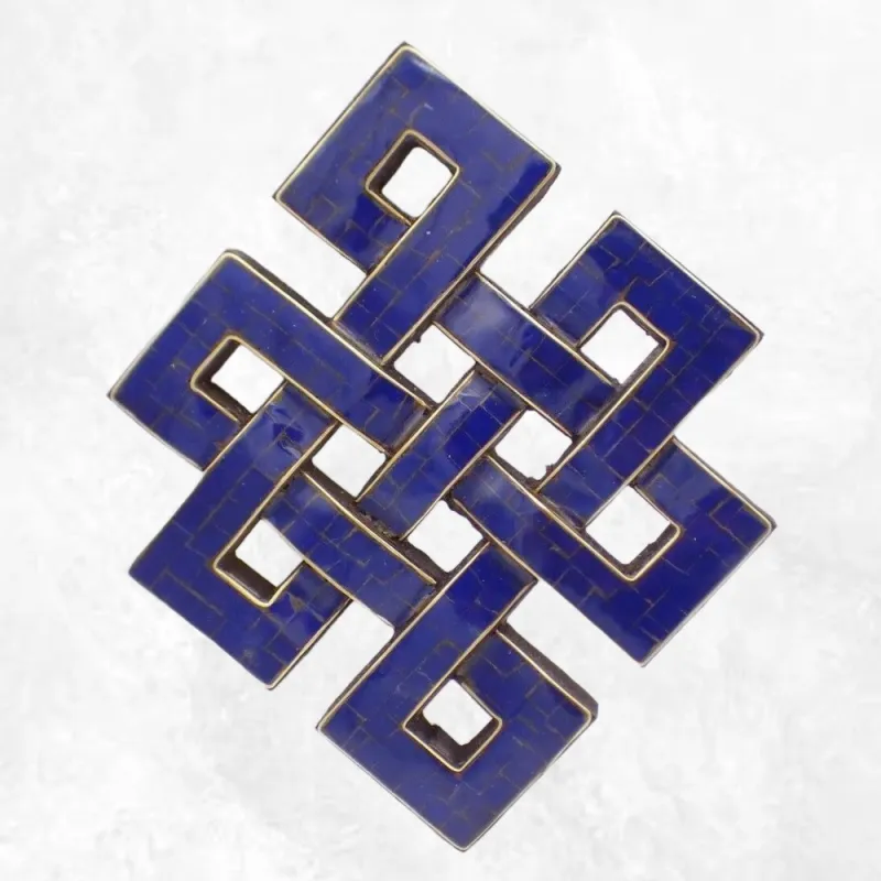 Décoration murale Noeud sans fin en Lapis lazuli - Décoration tibétaine