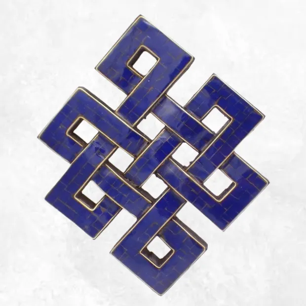 Décoration murale Noeud sans fin en Lapis lazuli - Décoration tibétaine