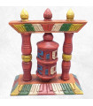 Moulin à prières tibétain en bois peint Moulins à Prières tibétains MAPB1