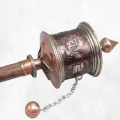 Moulin à prières tibétain 30 cm cuivre et bois - Moulins à Prières tibétains