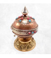 Moulin à prières tibétain sphérique détail socle Moulins à Prières tibétains MAPT52