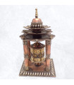 Rare Moulin à prières 4 pilliers métal vieilli 30 cm Moulins à Prières tibétains MAPT5