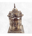 Rare Moulin à prières 4 piliers plaqué argent 30 CM Moulins à Prières tibétains MAPT3