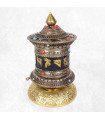 Moulin à prières tibétain de table patine antique 17 cm Moulins à Prières tibétains MAPT15