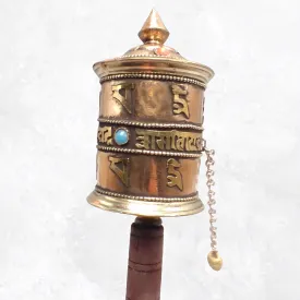 Moulin à prière tibétain 2 mantras 25 cm - Moulins à Prières tibétains