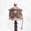 Moulin à prière bouddhiste patine bronze 29 cm Moulins à Prières tibétains MAA3