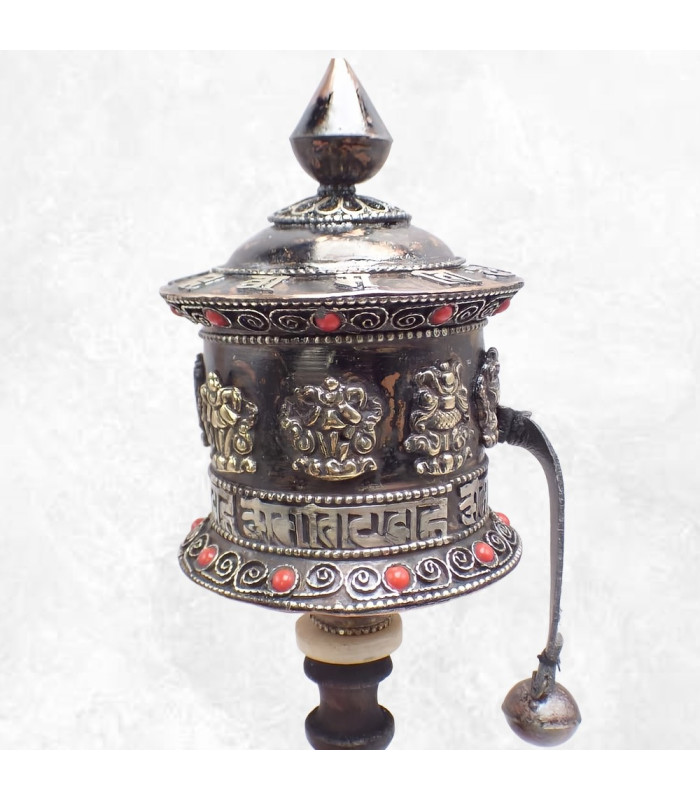 Moulin à prières tibétain 30 cm patine ancienne Moulins à Prières tibétains MAA16