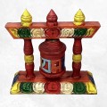 Petit moulin à prières en bois sculpté Objets rituels bouddhistes 6405.5