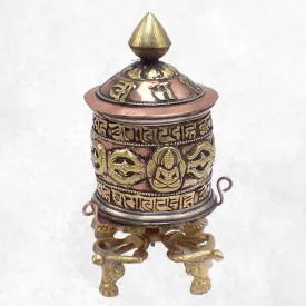 Moulin à prières Bouddha et Dorjé 14 cm - Moulins à Prières tibétains