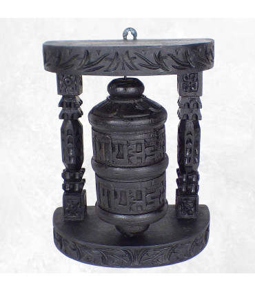 Moulin à prières mural en bois sculpté main 20,5 cm Moulins à Prières tibétains NMP7