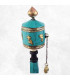 Moulin à prières tibétain en Turquoise 16 cm Objets rituels bouddhistes 6111.15