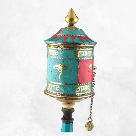 Moulin à prières bouddhiste Yeux de Bouddha 30 cm - Moulins à Prières tibétains