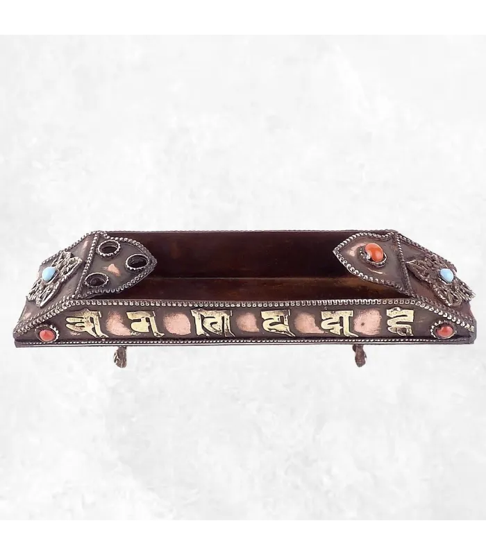 Porte encens tibétain orné de mantras - Porte-encens tibétains