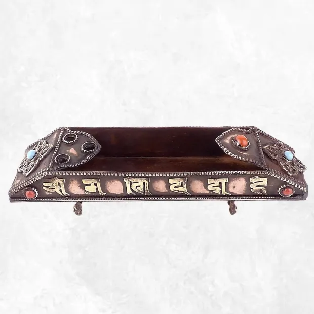 Porte encens tibétain orné de mantras - Porte-encens tibétains
