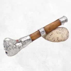 Kangling trompette tibétaine en os et métal - Objets rituels bouddhistes
