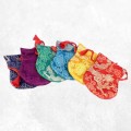 Petite pochette tibétaine en brocade 9 x 7 cm Pochettes tibétaines pour malas et bijoux POC2