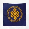 Housse de coussin Noeud sans fin couleur bleu nuit - Housse de coussin bouddhiste