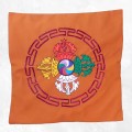 Housse de coussin double dordjé couleur safran Housse de coussin bouddhiste HCM4
