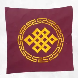 Housse de coussin Noeud sans fin bordeau - Housse de coussin bouddhiste