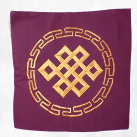 Housse de coussin bordeau Noeud infini - Housse de coussin bouddhiste