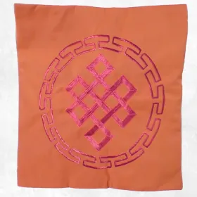 Housse de coussin curcuma Noeud infini - Housse de coussin bouddhiste