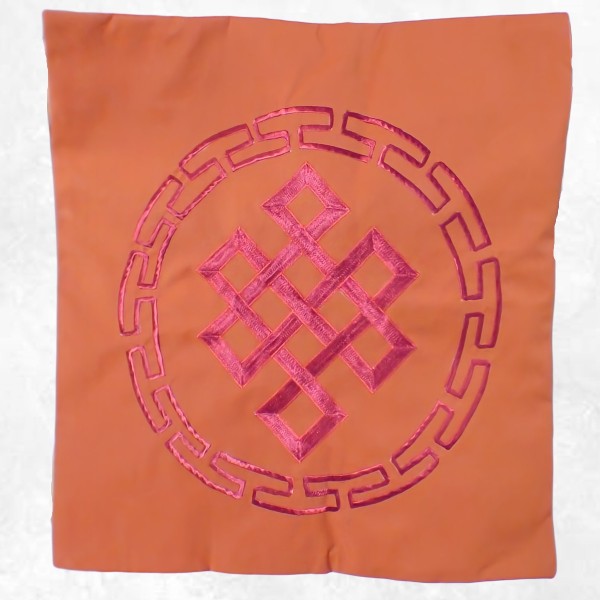 Housse de coussin curcuma Noeud infini