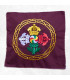 Housse de coussin Dorjé vajra brodé bordeau