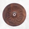 Porte-encens bhoutanais galette en bois naturel Objets rituels bouddhistes PEL3