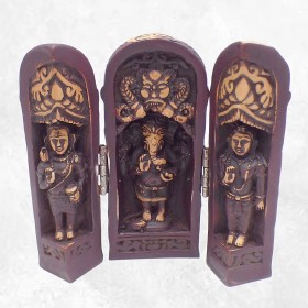 Temple triptyque Ganesh antique 12 cm Stupas, temples tibétains TEMP2