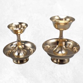 Serkyem pour offrandes bouddhistes en laiton 15 cm