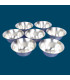 Bols d'offrandes bouddhistes plaqué argent 10.6 cm