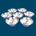 Bols d’offrandes bouddhistes en cuivre plaqué argent 10,6 cm lot de 7
