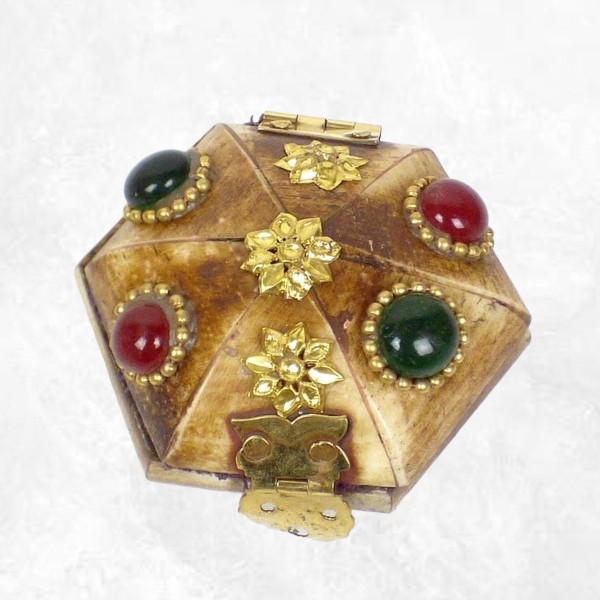 Boîte à bijoux tibétaine en Os de Yak petit modèle