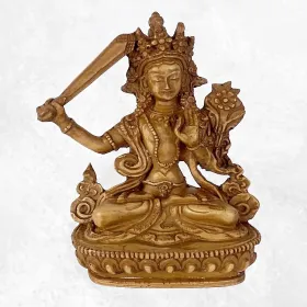 Statuette bouddhiste Manjushri grand modèle 20 cm - Statuettes bouddhistes tibétaines artisanales