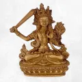 Statuette bouddhiste Manjushri grand modèle 20 cm - Statuettes bouddhistes tibétaines artisanales