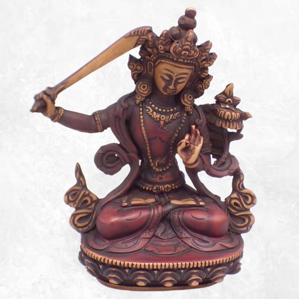 Statuette bouddhiste Manjushri 15 cm patine antique Statuettes Bouddhistes STAMAN5