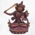 Statuette bouddhiste Manjushri 15 cm patine antique - Statuettes bouddhistes tibétaines artisanales