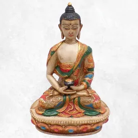 Statuette bouddhiste style antique Bouddha Amitabha 20 cm - Statuettes bouddhistes tibétaines artisanales