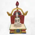 Statuette tibétaine bouddha sur socle 25 cm - Statuettes bouddhistes tibétaines artisanales