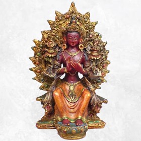 Statuette Bouddha Maitreya couleur rouge Statuettes Bouddhistes METRA1