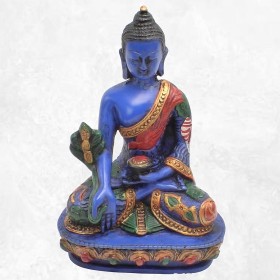 Statuette Bouddha de Médecine main au sol 14 cm Statuettes Bouddhistes BLUEB4