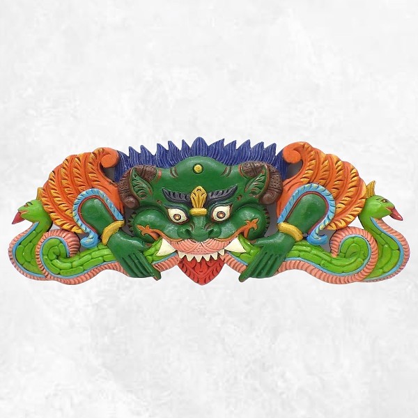 Décoration murale en bois Mahakala peint à la main Statuettes Bouddhistes CHEP2