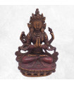 Statuette Chenrezi en résine, 16 cm, patine antique, 4 bras.