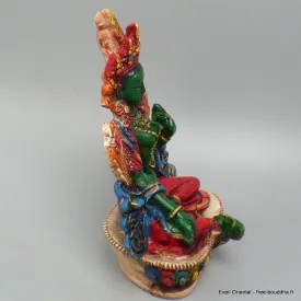 Statuette tibetaine bouddhiste Tara verte 15 cm peinte à la main - Artisanat - Statuettes bouddhistes tibétaines artisanales