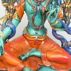 Statuette bouddhiste Tara verte peinte à la main Statuettes Bouddhistes STATV1.1