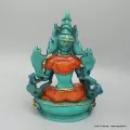 Statuette bouddhiste Tara verte peinte à la main - Artisanat Tibétain - Statuettes bouddhistes tibétaines artisanales