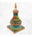 Stupa tibétain 4 Buddhas 15 cm Objets rituels bouddhistes STUPAN8