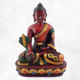 Statuette Bouddha peinte à la main
