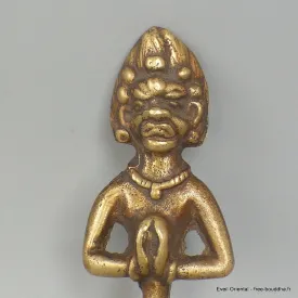 Phurba tibétain 13 cm dague tibetaine avec tête - Objets rituels bouddhistes